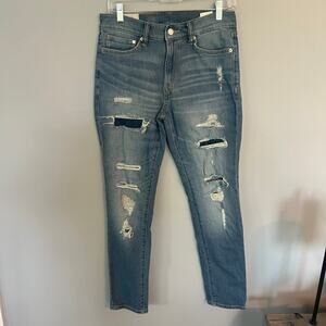 H&M &Denim Skinny Coupe Moulante Distressed Jeans Size 32 x 32